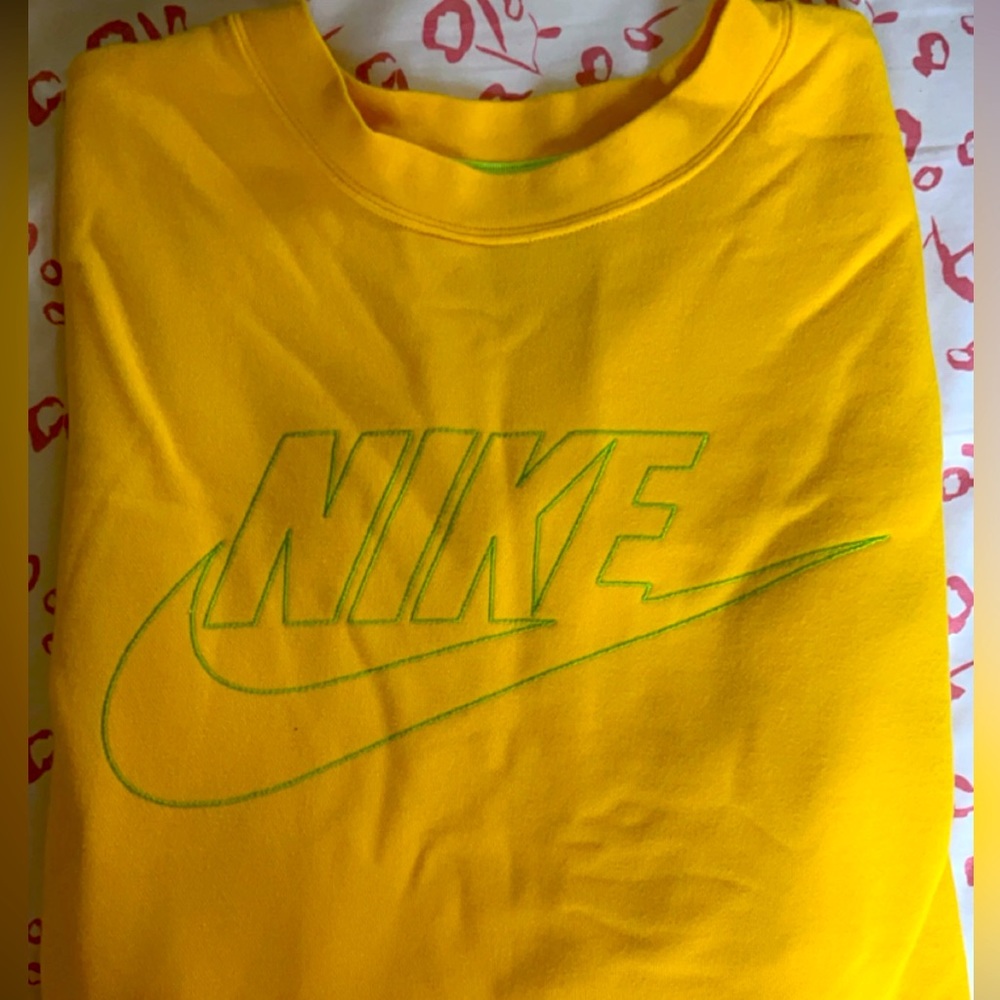 Nike Yellow Sweatshirt with Green Logo